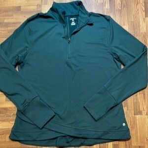 Layers woman’s three-quarter zip jacket. Size XL. Dark green.